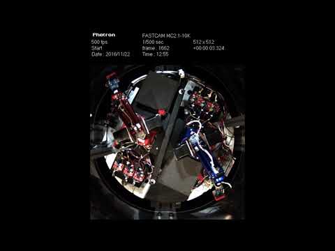 Effect of non-inertial forces over two robotic arms under reduced (artificial) gravity